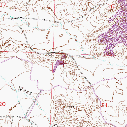 Topographic Map of Thunderbird Number One Mine, WY