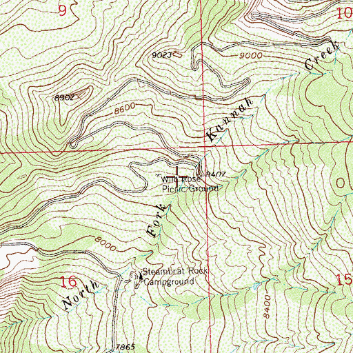 Topographic Map of Wild Rose Picnic Ground, CO