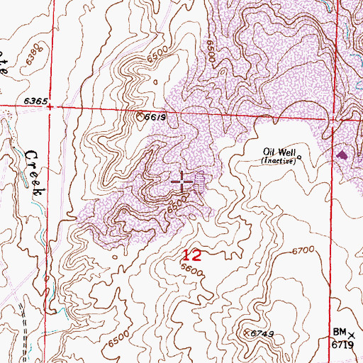 Topographic Map of Dee 1-2 Mine, WY