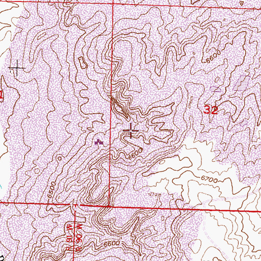 Topographic Map of Dick Number Five Mine, WY