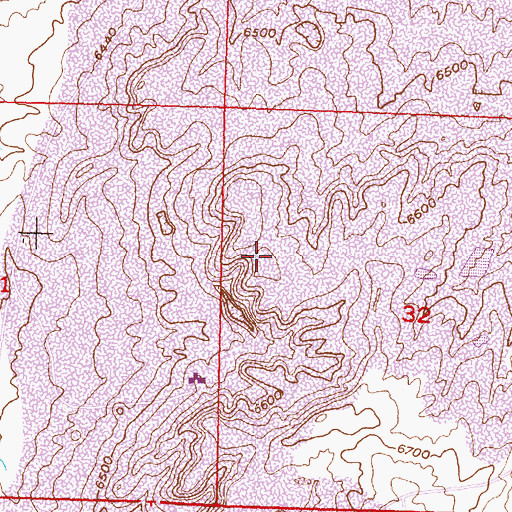 Topographic Map of Dick Number Nine Mine, WY