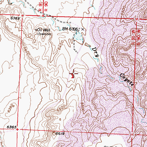 Topographic Map of Eu-Ro Number One Mine, WY