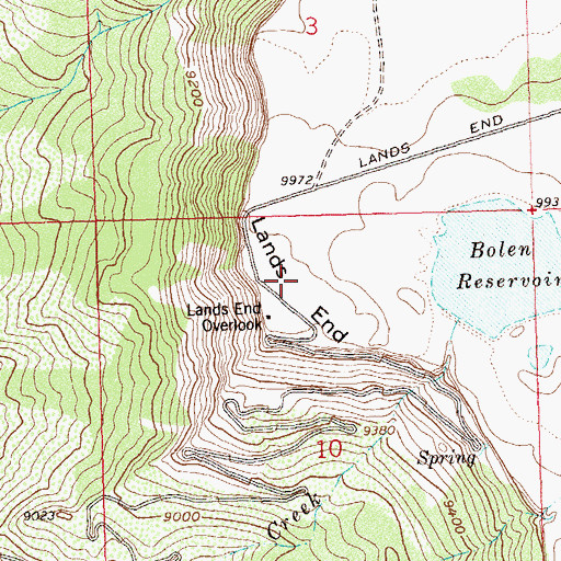 Topographic Map of Lands End, CO