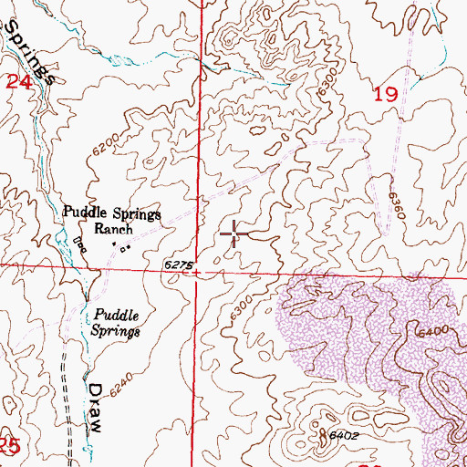 Topographic Map of George Number Thirteen Mine, WY