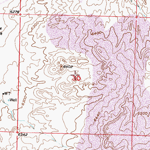 Topographic Map of George Number Six Mine, WY