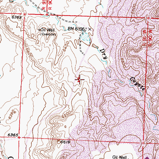 Topographic Map of Hunter Lease Mine, WY