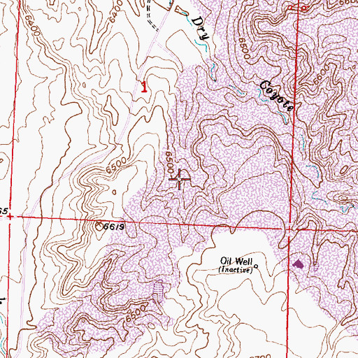 Topographic Map of Phil Number Three Mine, WY