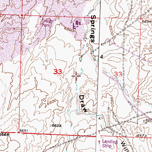 Topographic Map of Sagebrush Mine, WY