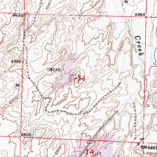 Topographic Map of Shoe String Number One Mine, WY