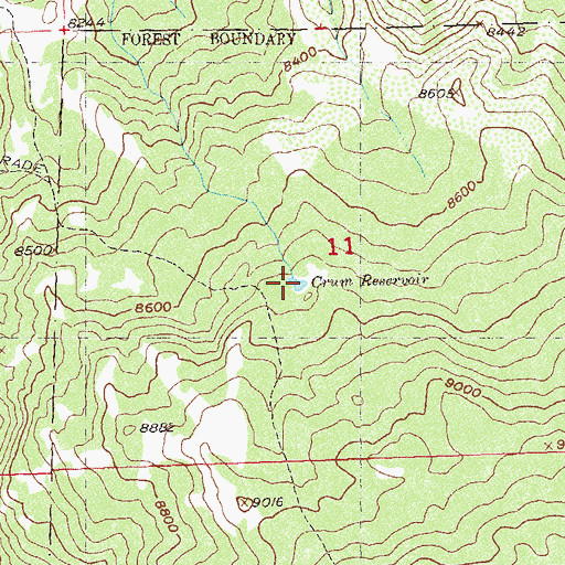 Topographic Map of Crum Reservoir, CO