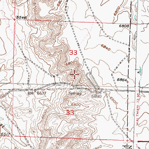 Topographic Map of Lock Mine, WY