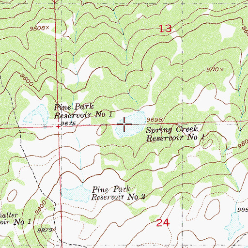 Topographic Map of Spring Creek Reservoir Number 1, CO