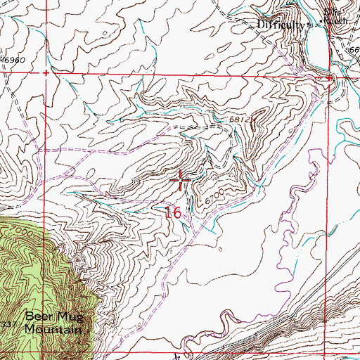 Topographic Map of Freezeout Hills Number Three Mine, WY