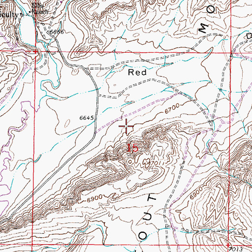 Topographic Map of Freezeout Hills Number Four Mine, WY