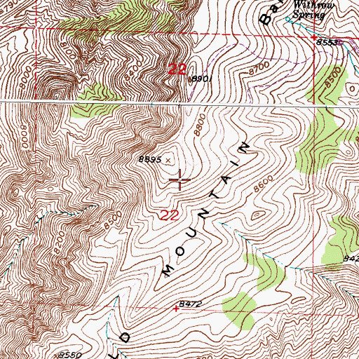 Topographic Map of Bald Knob Mine, WY