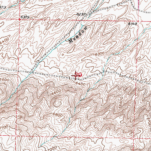 Topographic Map of Charlies Glory Hole Mine, WY