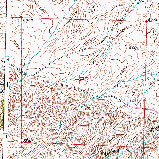 Topographic Map of Seminoe Mountains Mine, WY