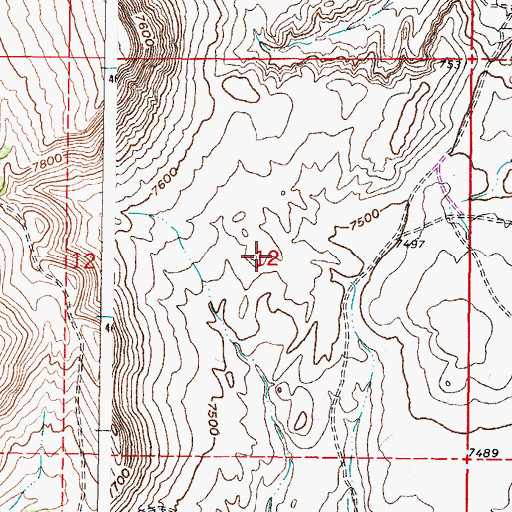 Topographic Map of Freezeout Hills Area Mine, WY