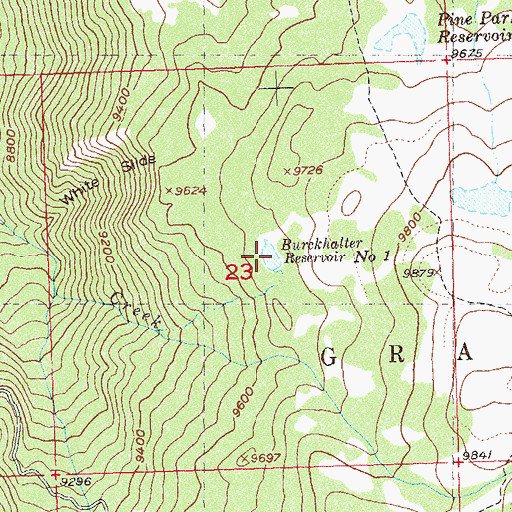 Topographic Map of Burckhalter Reservoir Number 1, CO