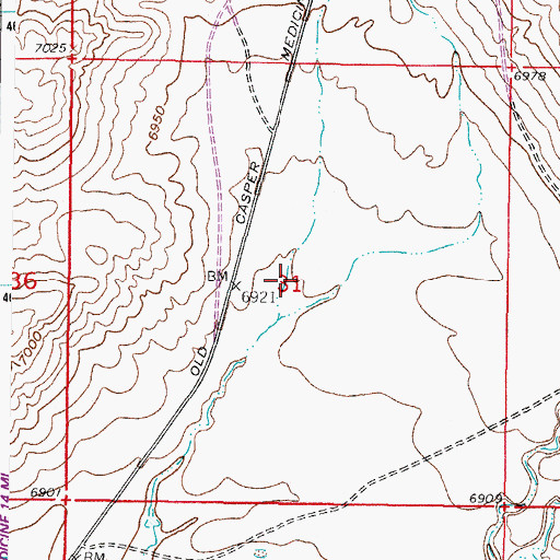 Topographic Map of Big Smith Number One Mine, WY