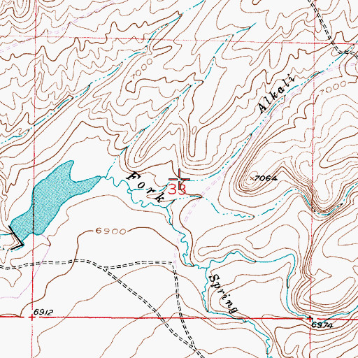 Topographic Map of Elk Number One Claim, WY