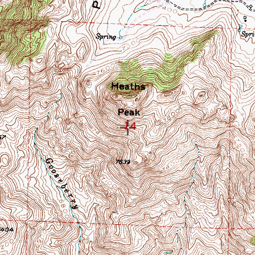 Topographic Map of Heath Peak Claim Number One, WY