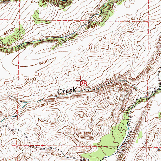 Topographic Map of Beaver Creek Mine, WY