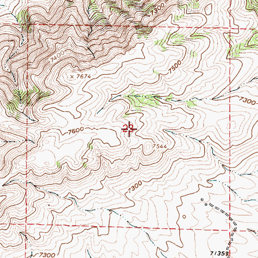 Topographic Map of Green Hill Deposit, WY