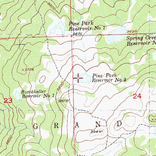 Topographic Map of Pine Park Reservoir Number 2, CO