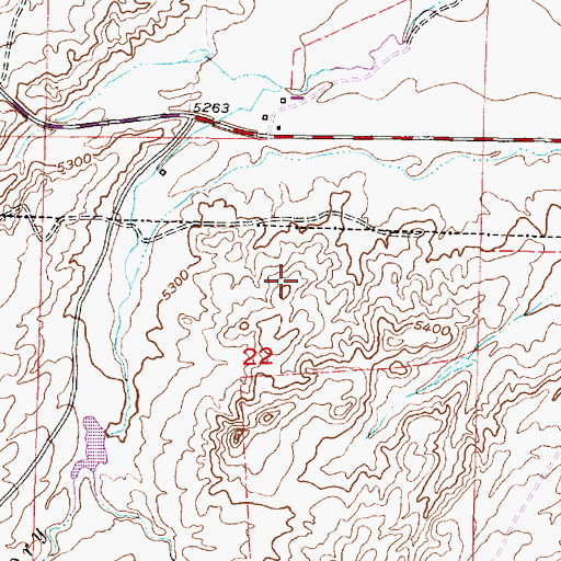 Topographic Map of Bradshaw Pit, WY