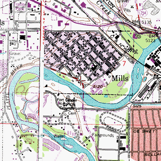 Topographic Map of Midwest-Thoeming and Wakem Mine, WY