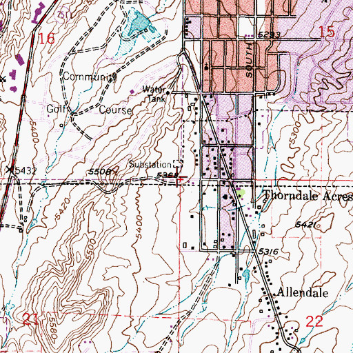 Topographic Map of Kaycee Mine, WY