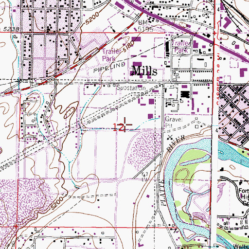Topographic Map of Boels-Rimrock Pit, WY