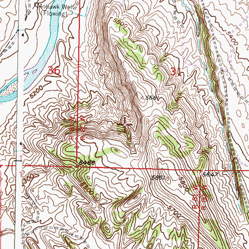 Topographic Map of Blue Hill Deposit, WY