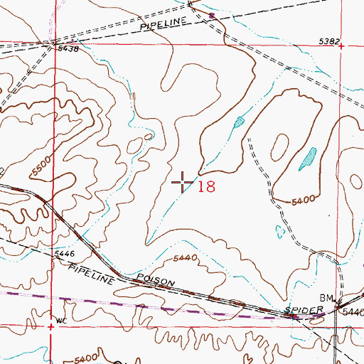 Topographic Map of Soap Creek Number Two Mine, WY