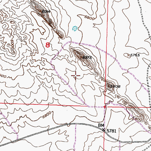 Topographic Map of Efell Mine, WY
