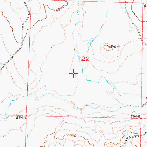 Topographic Map of Ranger Number One Mine, WY