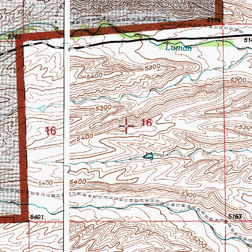 Topographic Map of Lucky Gus Prospect, WY