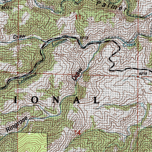 Topographic Map of Grizzly Creek Prospect, WY