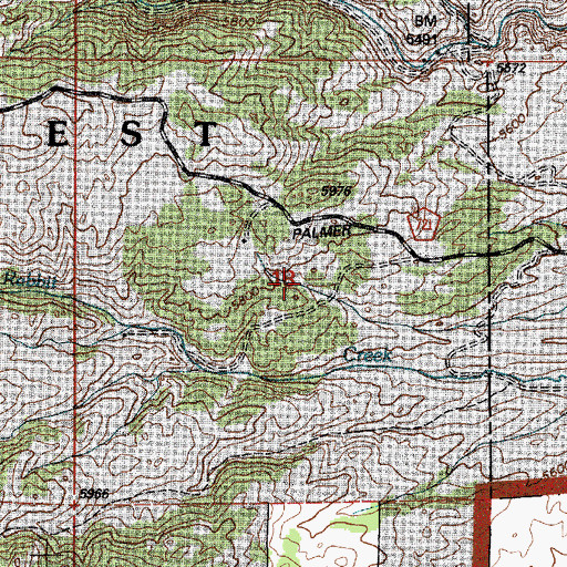 Topographic Map of Roff Deposit, WY