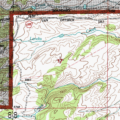 Topographic Map of Dixie Queen Claim, WY