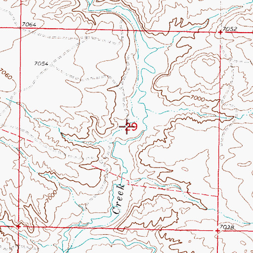 Topographic Map of Sheep Creek Mine, WY