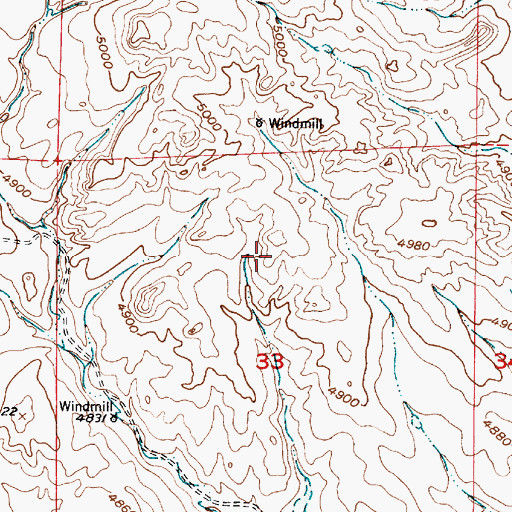 Topographic Map of Cactus Four Claim, WY