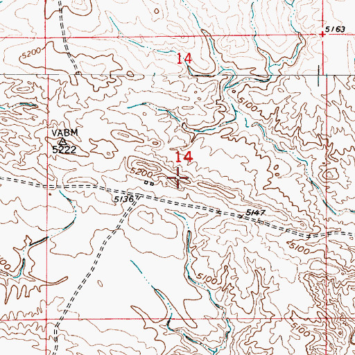 Topographic Map of Sand Creek Mine, WY