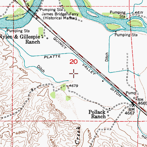Topographic Map of Barkdoll Pit Number One, WY