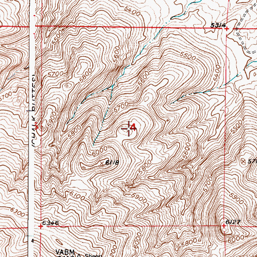 Topographic Map of American Mining Company Property Mine, WY