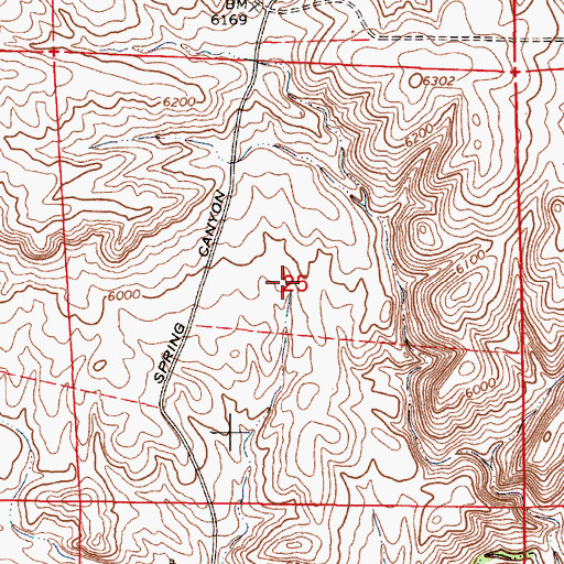 Topographic Map of William A Cross Ranch Mine, WY