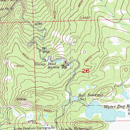 Topographic Map of Barnes Reservoir, CO