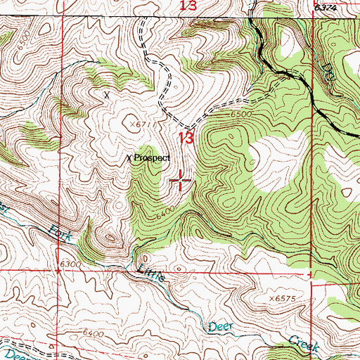 Topographic Map of Lucky Lode Claim, WY