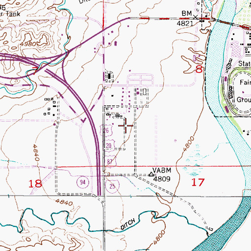 Topographic Map of Miner Sand and Gravel Pit, WY